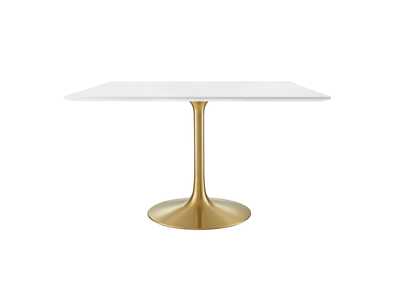 Image for Gold White Lippa 47" Square Wood Top Dining Table