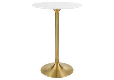 Image for Gold White Lippa 28" Wood Top Bar Table