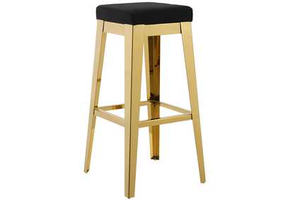 Gold Black Arrive Gold Stainless Steel Performance Velvet Bar Stool