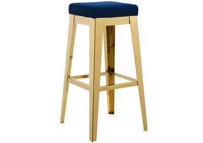 Image for Gold Navy Arrive Gold Stainless Steel Performance Velvet Bar Stool