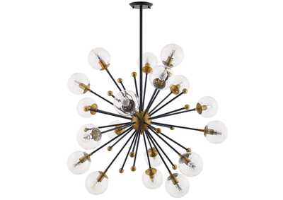 Image for Constellation Clear Glass and Brass Ceiling Light Pendant Chandelier