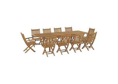 Image for Natural Marina 11 Piece Outdoor Patio Teak Dining Set