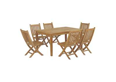 Image for Natural Marina 7 Piece Outdoor Patio Teak Dining Set