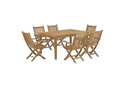 Image for Natural Marina 7 Piece Outdoor Patio Teak Dining Set