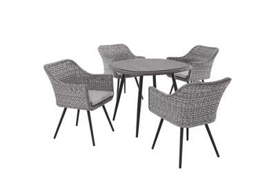 Gray Gray Endeavor 5 Piece Outdoor Patio Wicker Rattan Dining Set