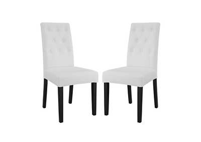 Image for White Confer Dining Side Chair Vinyl [Set of 2]