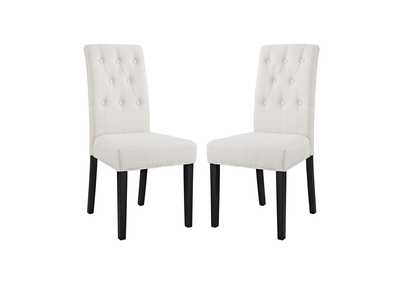 Image for Beige Confer Dining Side Chair Fabric [Set of 2]