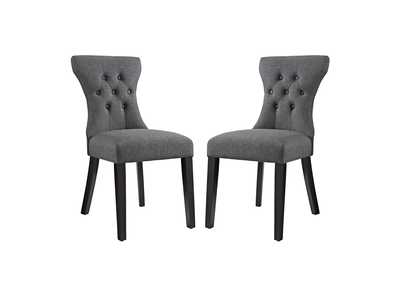 Image for Silhouette Gray Dining Side Chairs Upholstered Fabric [Set of 2]