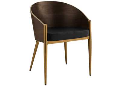 Gold Cooper Faux Leather Arm Dining Chair