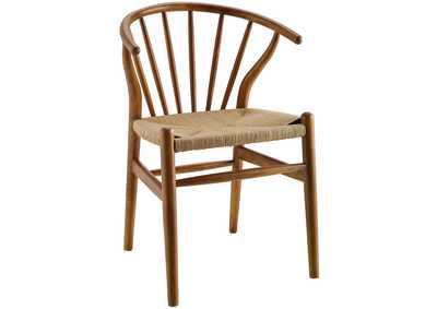 Image for Walnut Flourish Spindle Wood Dining Side Chair