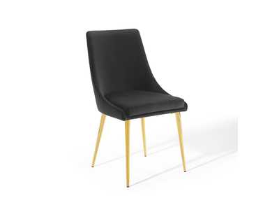 Black Viscount Modern Accent Performance Velvet Dining Chair