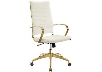 Image for Gold White Jive Gold Stainless Steel Highback Office Chair