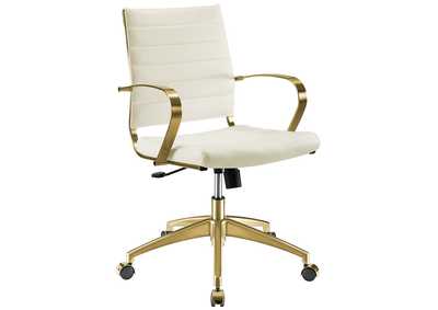 Image for Gold White Jive Gold Stainless Steel Midback Office Chair