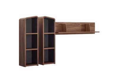 Image for Walnut Gray Omnistand Wall Mounted Shelves