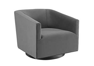 Image for Gray Twist Accent Lounge Performance Velvet Swivel Chair