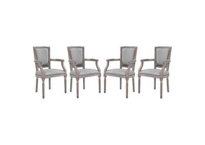 Image for Light Gray Penchant Arm Dining Chair Upholstered Fabric [Set of 4]