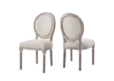 Image for Beige Emanate Dining Side Chair Upholstered Fabric [Set of 2]