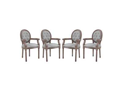 Image for Light Gray Arise Arm Dining Chair Upholstered Fabric [Set of 4]