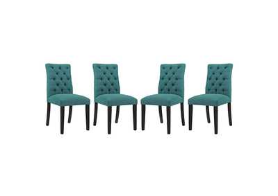 Teal Duchess Dining Chair Fabric [Set of 4]