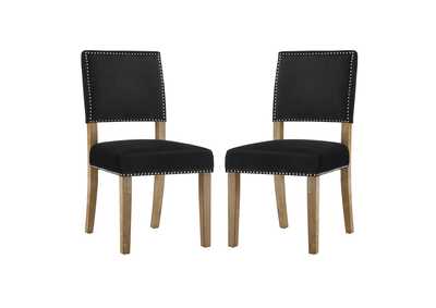 Black Oblige Dining Chair Wood [Set of 2]