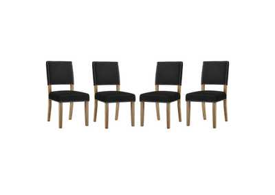 Black Oblige Dining Chair Wood [Set of 4]