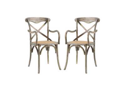 Image for Gray Gear Arm Dining Chair [Set of 2]