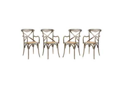 Gray Gear Arm Dining Chair [Set of 4]