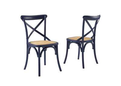 Midnight Blue Gear Dining Side Chair [Set of 2]