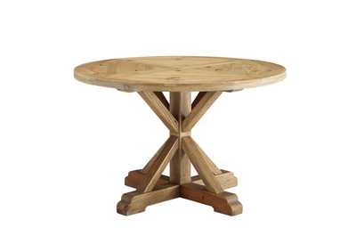 Image for Brown Stitch 47" Round Pine Wood Dining Table