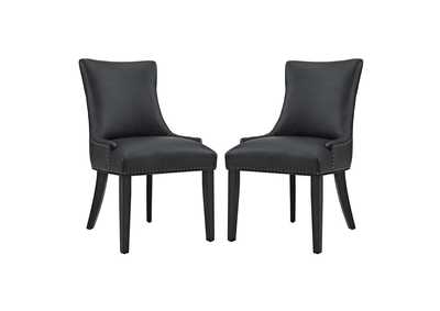 Image for Black Marquis Dining Chair Faux Leather [Set of 2]