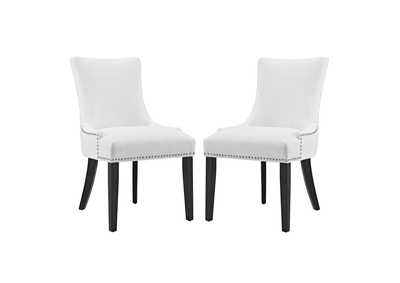 Image for White Marquis Dining Chair Faux Leather [Set of 2]