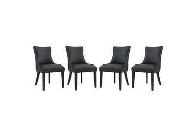 Black Marquis Dining Chair Faux Leather [Set of 4]