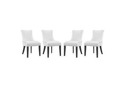 White Marquis Dining Chair Faux Leather [Set of 4]