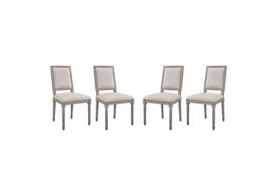 Image for Beige Court Dining Side Chair Upholstered Fabric [Set of 4]