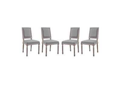 Light Gray Court Dining Side Chair Upholstered Fabric [Set of 4]