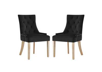 Black Pose Dining Chair Performance Velvet [Set of 2]