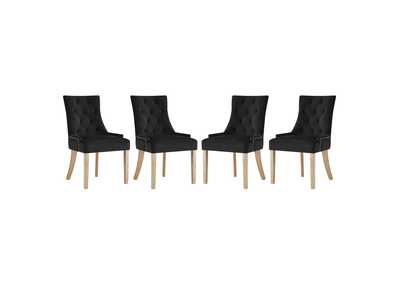 Black Pose Dining Chair Performance Velvet [Set of 4]