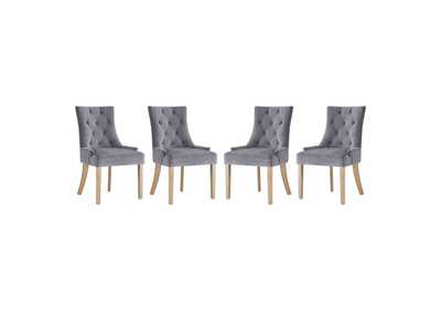 Gray Pose Dining Chair Performance Velvet [Set of 4]