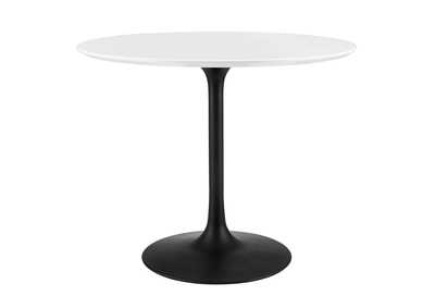 Black White Lippa 36" Round Wood Dining Table