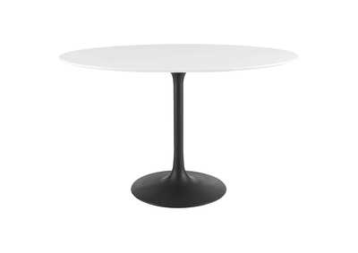 Image for Black White Lippa 48" Oval Wood Top Dining Table