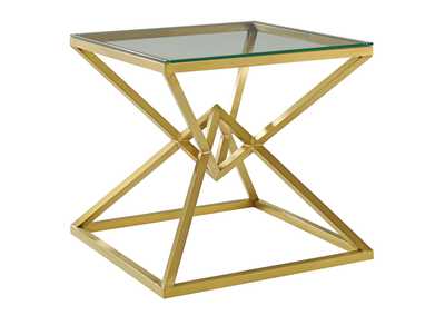 Image for Gold Point 25.5" Brushed Gold Metal Stainless Steel Side Table