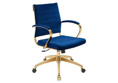 Image for Navy Jive Mid Back Performance Velvet Office Chair