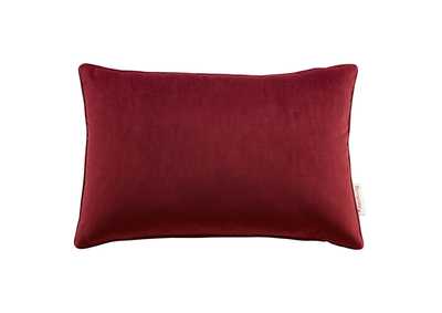 Image for Maroon Enhance 18" Lumbar Performance Velvet Throw Pillow