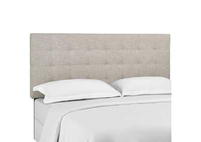 Paisley Beige Tufted King and California King Upholstered Linen Fabric Headboard