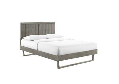 Image for Gray Alana Full Wood Platform Bed With Angular Frame