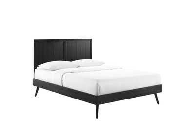 Image for Black Alana Full Wood Platform Bed With Splayed Legs