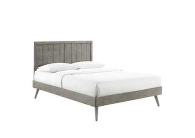 Image for Gray Alana Full Wood Platform Bed With Splayed Legs