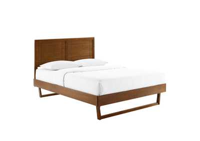 Image for Walnut Marlee Full Wood Platform Bed With Angular Frame