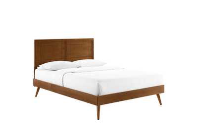 Image for Walnut Marlee Full Wood Platform Bed With Splayed Legs