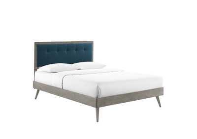 Image for Gray Azure Willow Full Wood Platform Bed With Splayed Legs